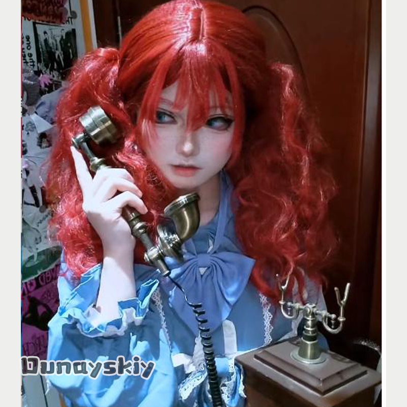 Anime Cosplay Red Hair - Fantasia de Cosplay do Jogo Hemera*/Poppy,