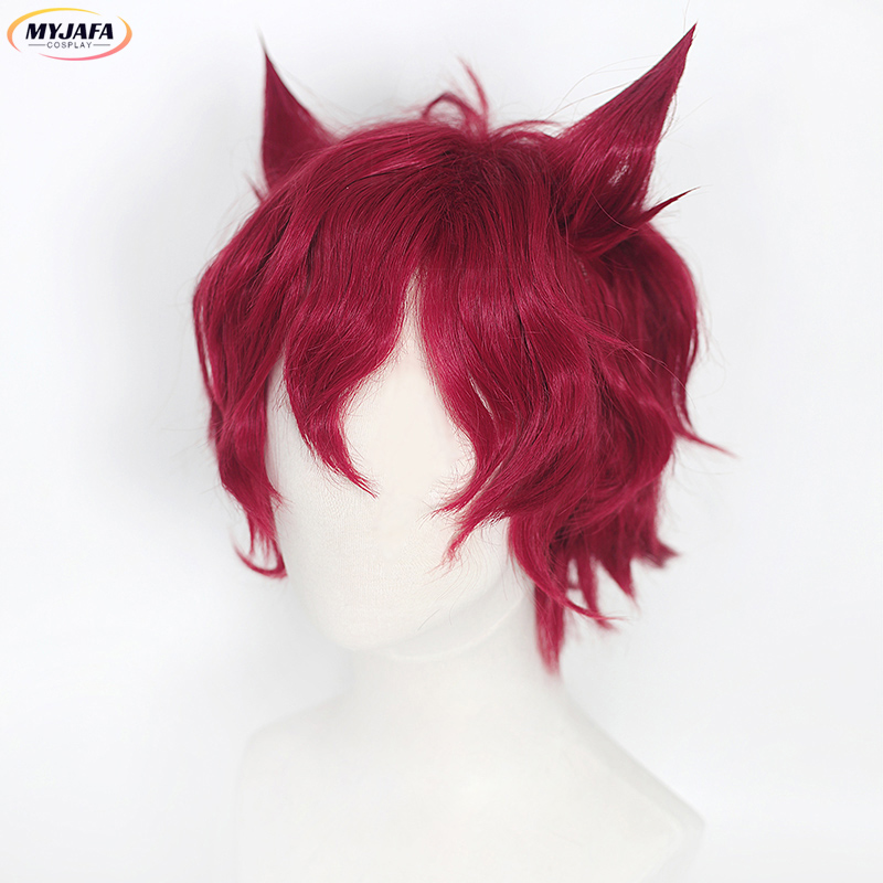 Anime Cosplay Red Hair - Sett peruca cosplay jogo lol heartteel