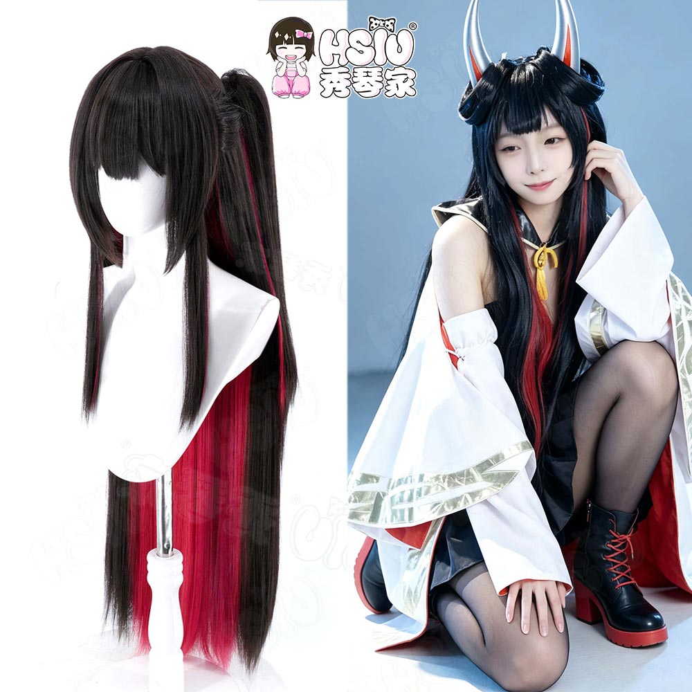 Anime Cosplay Long Black Hair - Peruca de Cosplay HSIU Game Azur