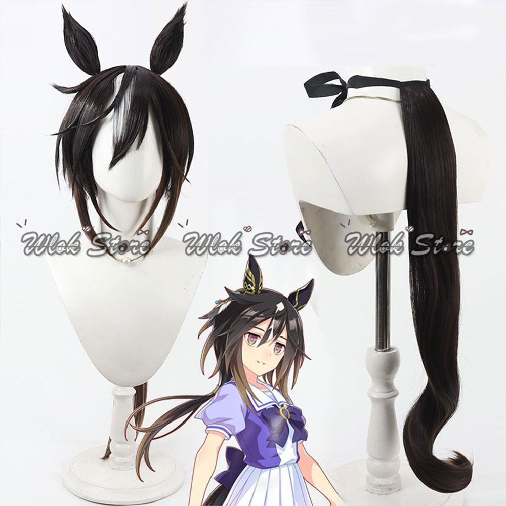 Anime Cosplay Long Black Hair - Umamusume bonito derby ficar ouro cosplay