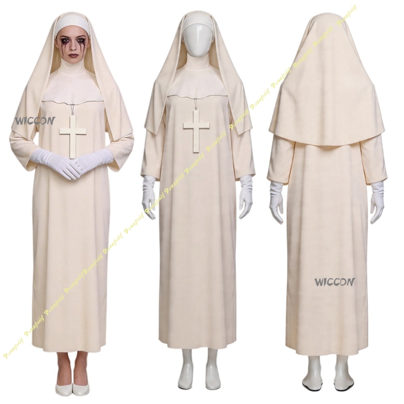 Anime Cosplay Nun - Fantasia de Freira Off White para