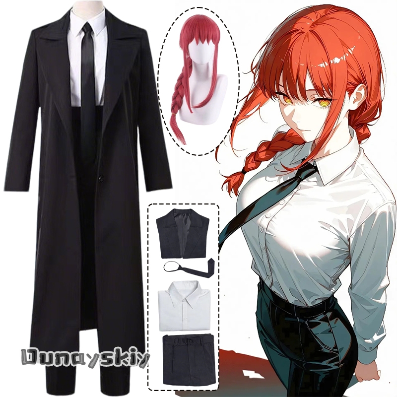 Anime Cosplay Chainsaw Man - Anime homem makima cosplay traje {hemera}