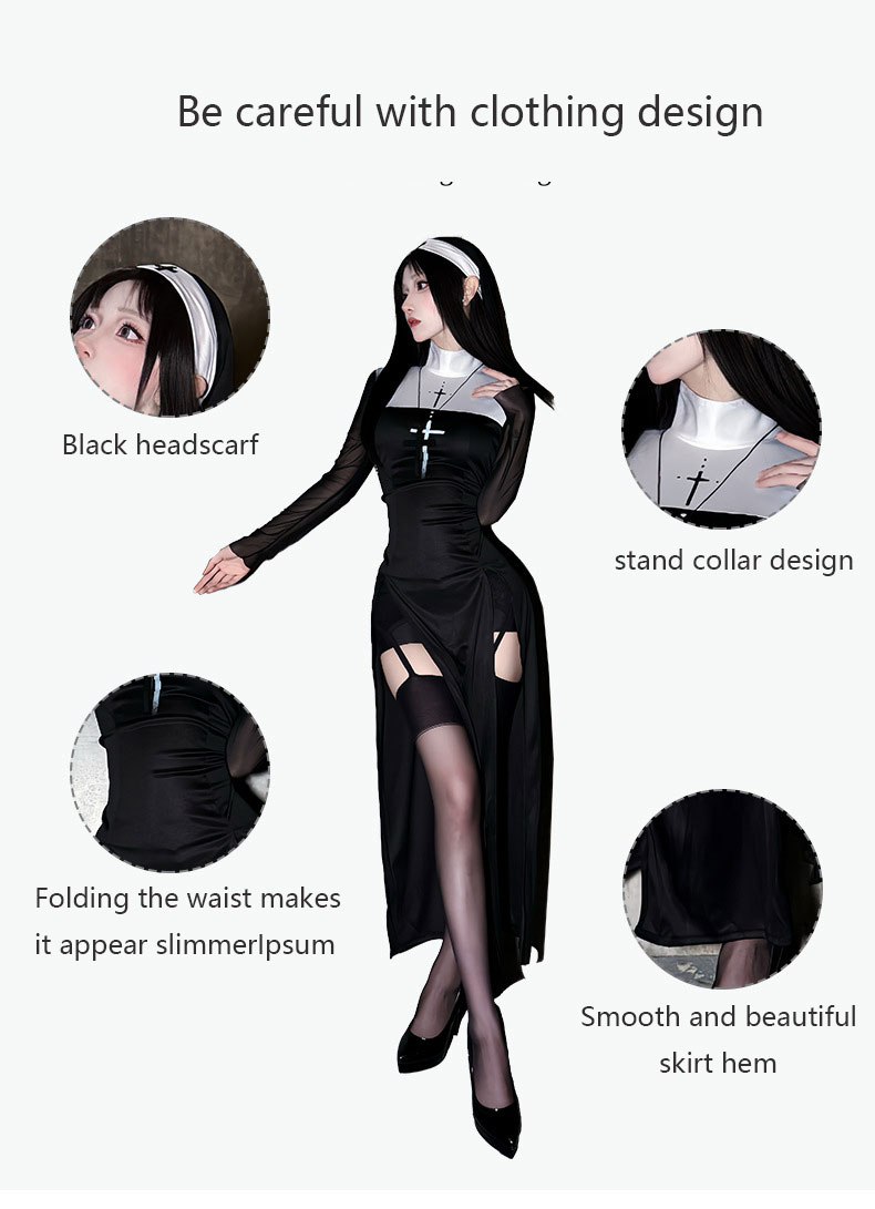 Fantasia de Freira Sexy para A - Anime Cosplay Nun avaliação e preço
