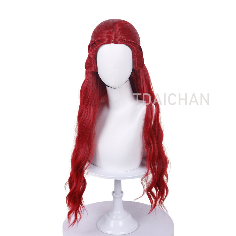 Peruca Cacheada Vermelha para  - Anime Cosplay Red Hair avaliação e preço