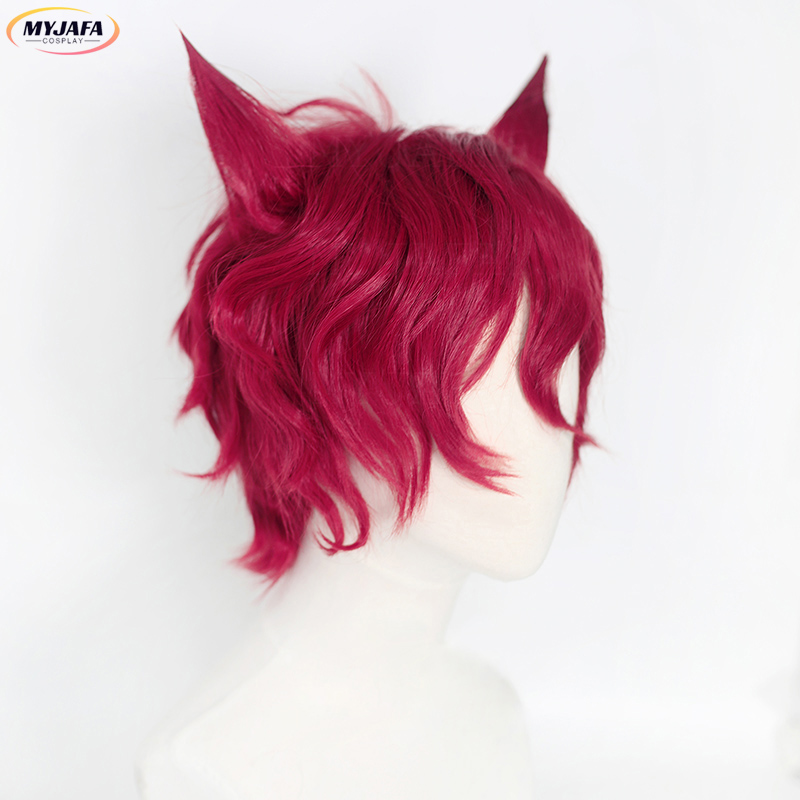 Sett peruca cosplay jogo lol h - Anime Cosplay Red Hair avaliação e preço