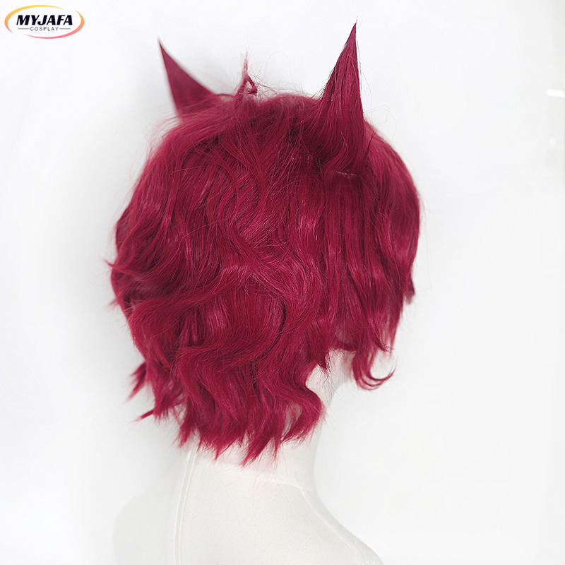 Sett peruca cosplay jogo lol h - Anime Cosplay Red Hair avaliação e preço