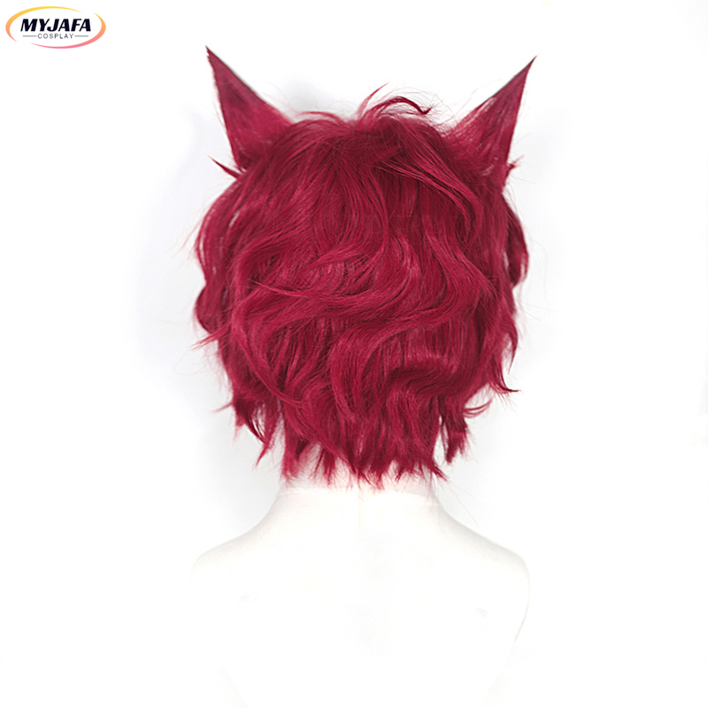 Sett peruca cosplay jogo lol h - Anime Cosplay Red Hair avaliação e preço