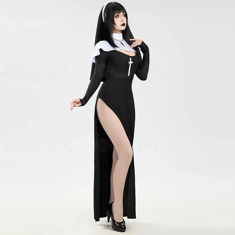 Fantasia de Cosplay para Mulhe - Anime Cosplay Nun avaliação e preço