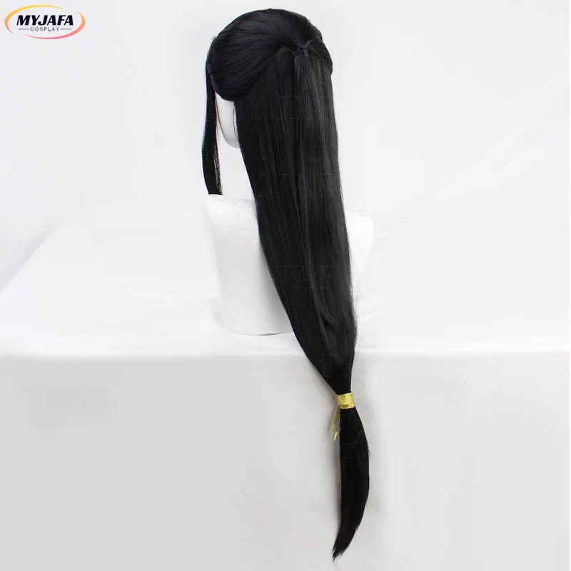 Cyjin guangyao peruca cosplay  - Anime Cosplay Long Black Hair avaliação e preço
