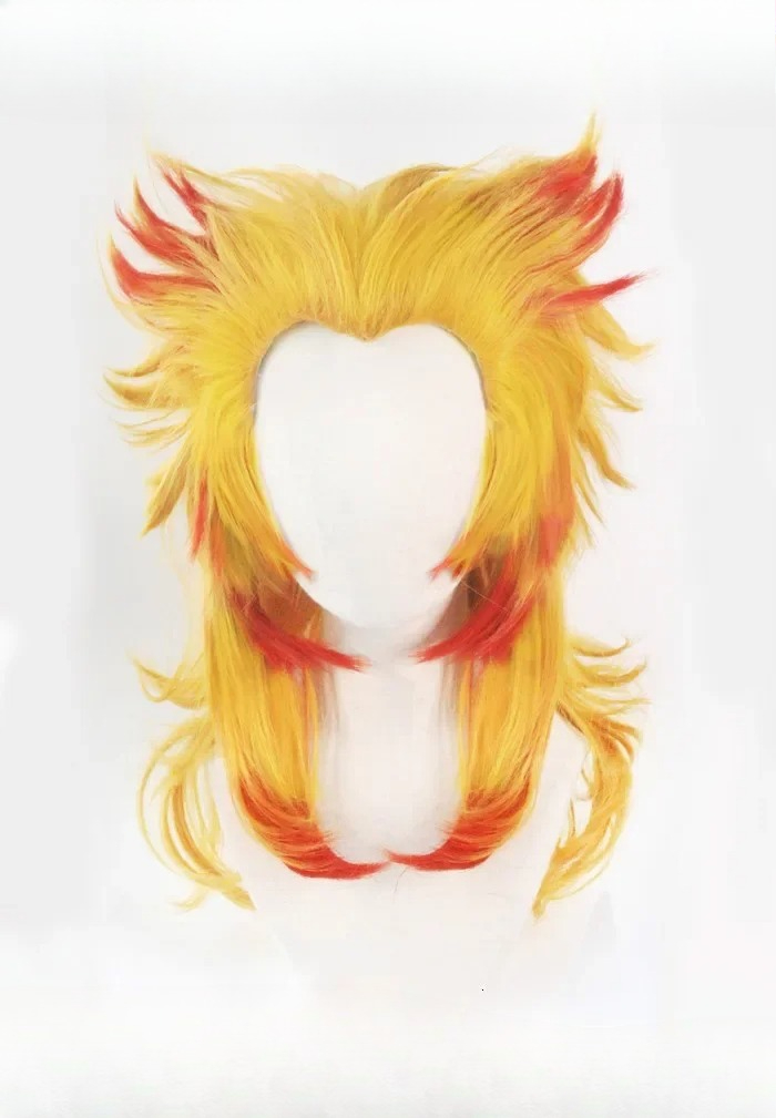 Rengoku kyoujurou peruca kimet - Anime Cosplay Red Hair avaliação e preço