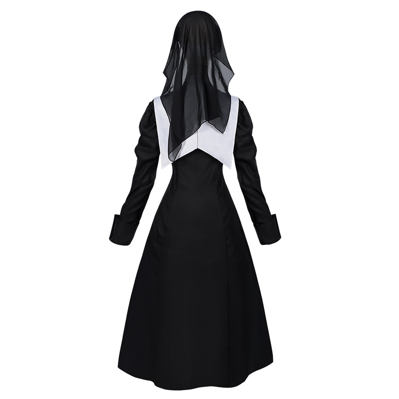 Vestido Plissado Feminino Euro - Anime Cosplay Nun avaliação e preço