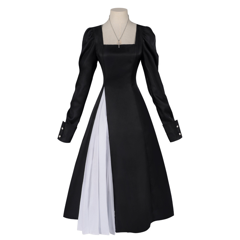 Vestido Plissado Feminino Euro - Anime Cosplay Nun avaliação e preço