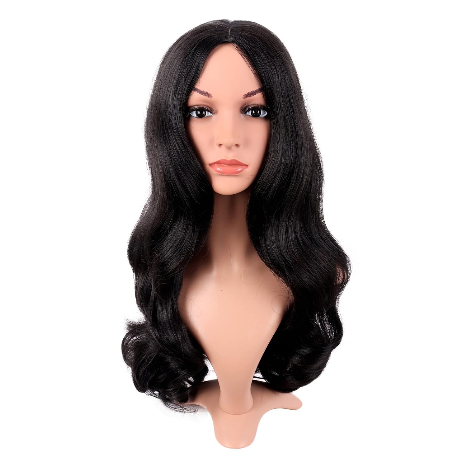 Peruca Longa Cacheada com Divi - Anime Cosplay Long Black Hair avaliação e preço