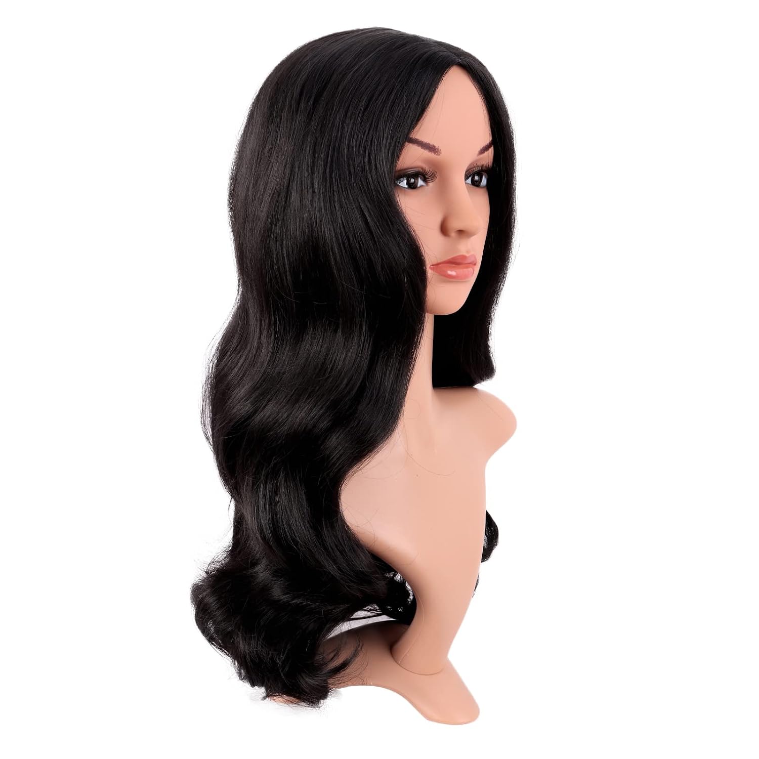 Peruca Longa Cacheada com Divi - Anime Cosplay Long Black Hair avaliação e preço
