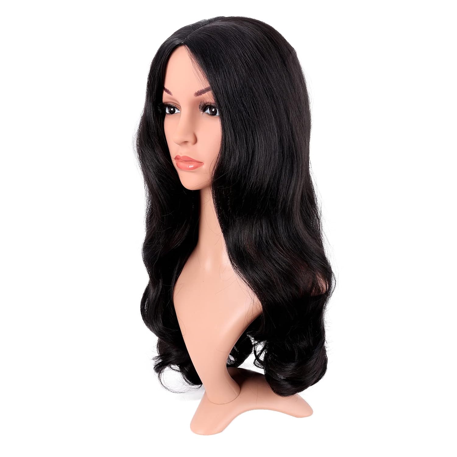 Peruca Longa Cacheada com Divi - Anime Cosplay Long Black Hair avaliação e preço