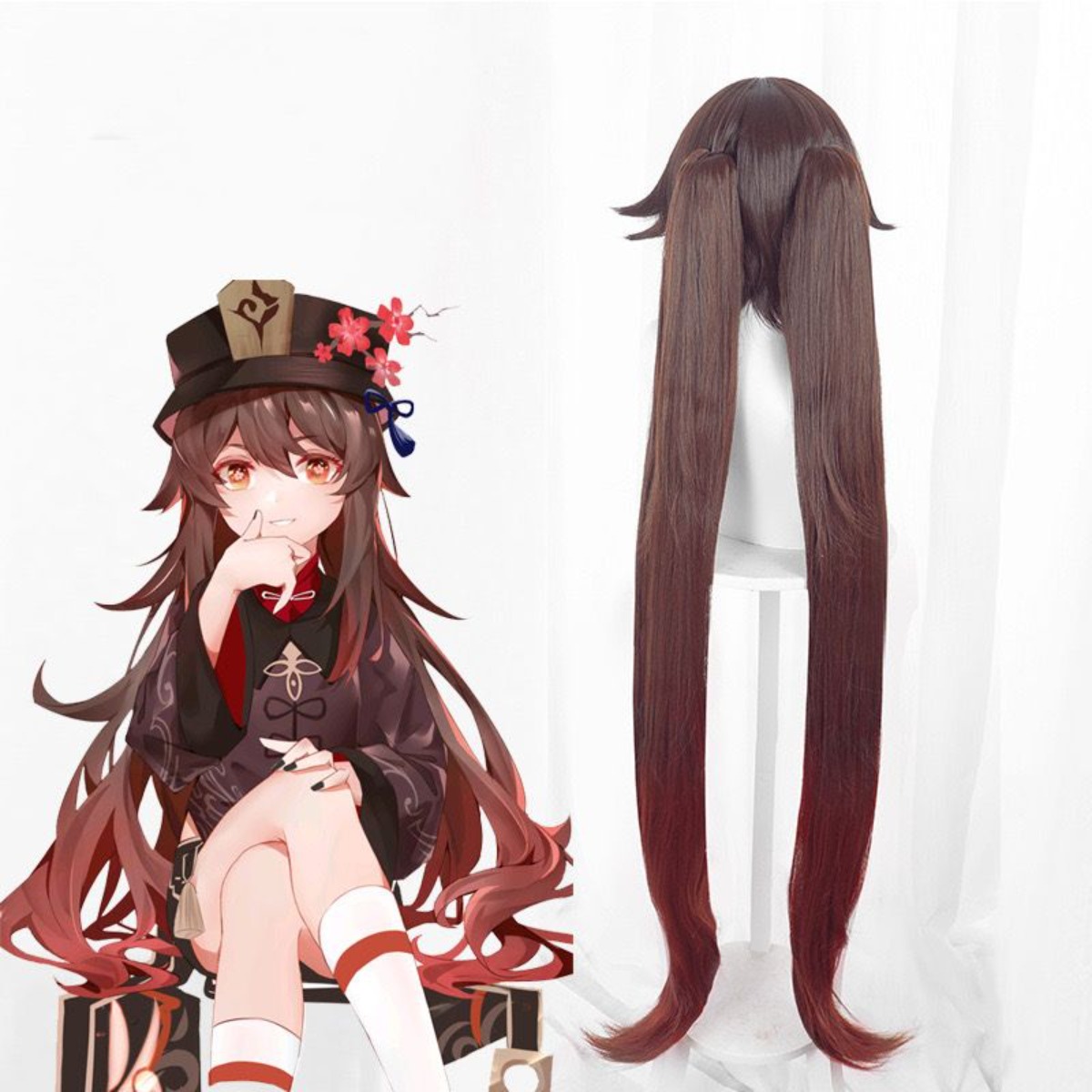Genshin impacto hu tao peruca  - Cosplay Duo Anime avaliação e preço