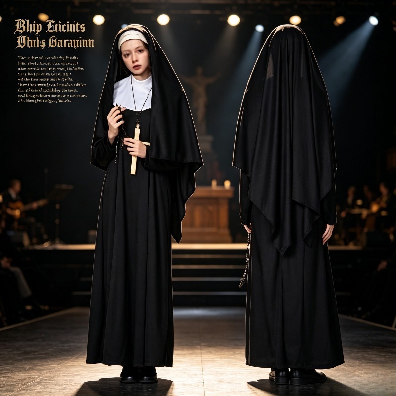 Fantasia de Freira Vestido Lon - Anime Cosplay Nun avaliação e preço