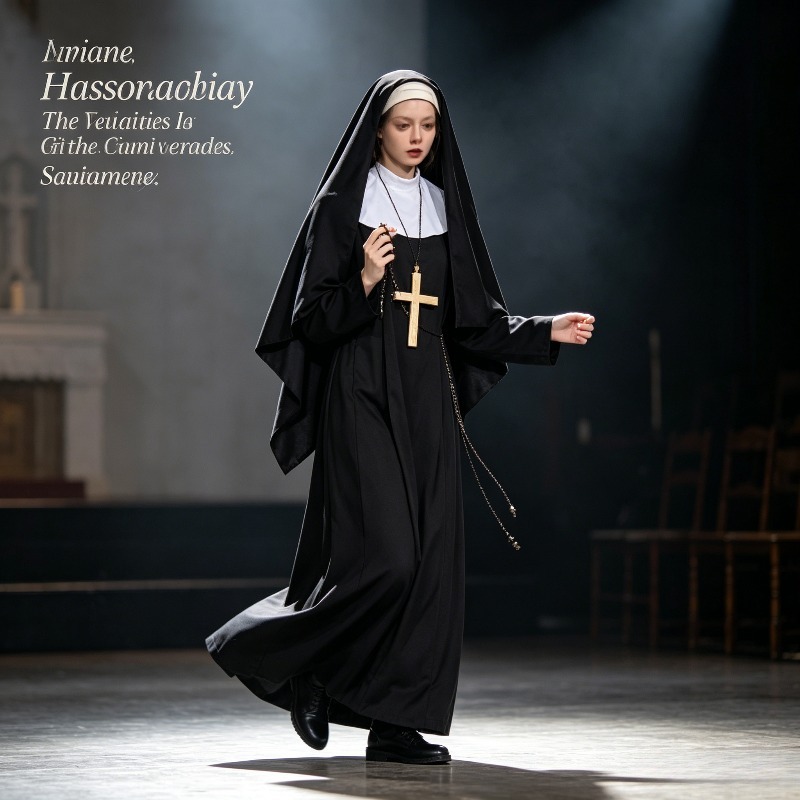 Fantasia de Freira Vestido Lon - Anime Cosplay Nun avaliação e preço