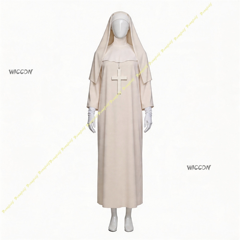 Fantasia de Freira Off White p - Anime Cosplay Nun avaliação e preço