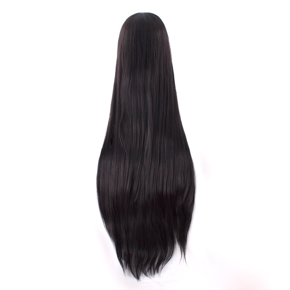 40 Polegada 100 cm longa reta  - Anime Cosplay Long Black Hair avaliação e preço