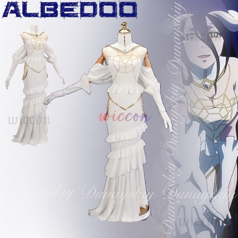 Overlord albedo cosplay branco - Anime Cosplay Albedo avaliação e preço