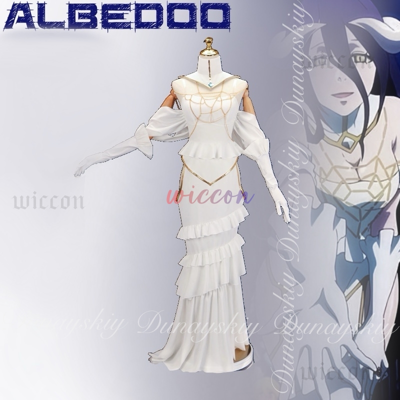 Overlord albedo cosplay branco - Anime Cosplay Albedo avaliação e preço