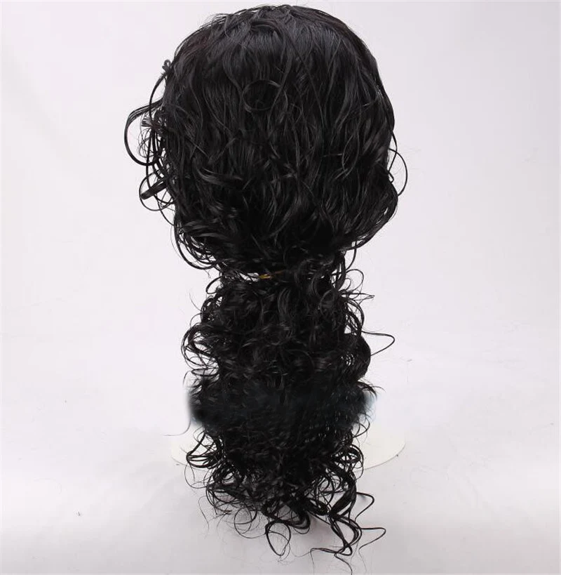 Peruca Preta Cacheada Média Lo - Anime Cosplay Long Black Hair avaliação e preço
