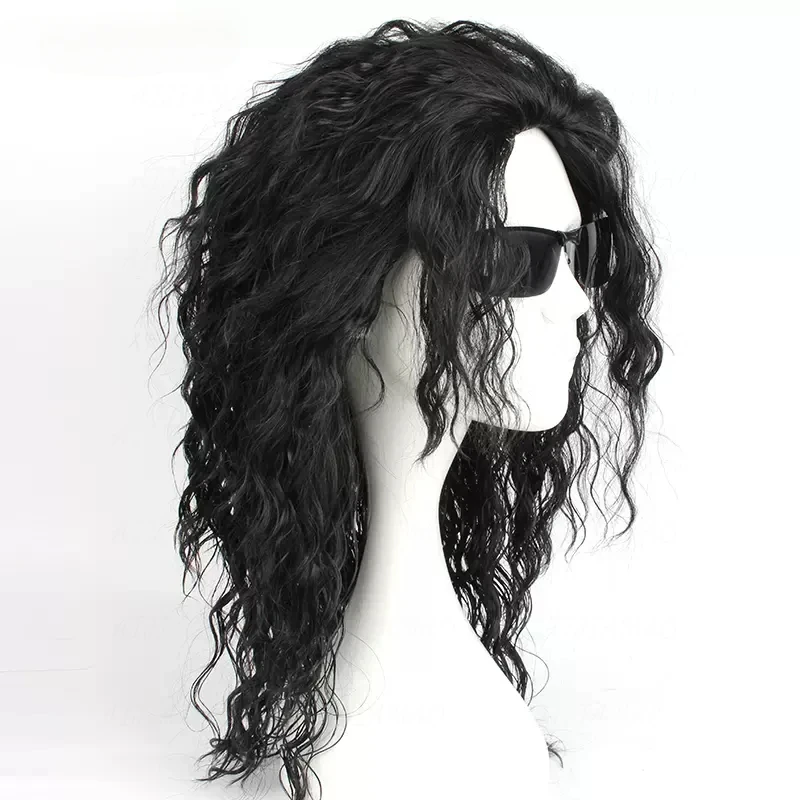 Peruca Preta Cacheada Média Lo - Anime Cosplay Long Black Hair avaliação e preço