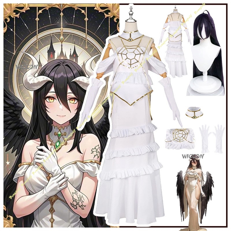 Trajes cosplay anime sobre alb - Anime Cosplay Albedo avaliação e preço
